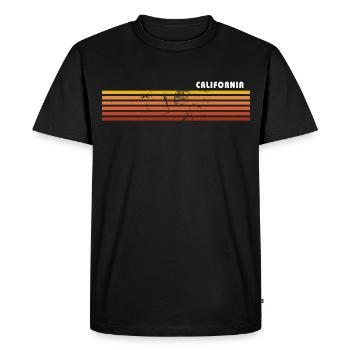 Rétro California Vintage Vacation Souvenir - T-shirt Premium bio Homme - noir - Devant - Nico (187cm)