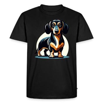 Teckel Dackel - T-shirt Premium bio Homme - noir - Devant - Nico (187cm)