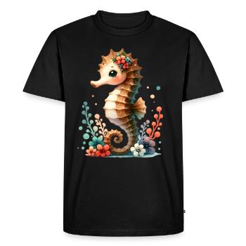 Seahorse Seahorse - Men's Premium Organic T-Shirt - black - Front - Nico (187cm)