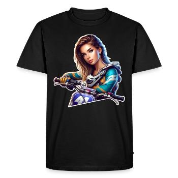 Motocross Femmes Filles - T-shirt Premium bio Homme - noir - Devant - Nico (187cm)