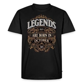 2015 Octobre Né Anniversaire Année de naissance - T-shirt Premium bio Homme - noir - Devant - Nico (187cm)