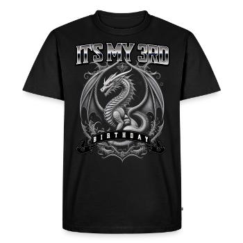 Dragon 3rd Birthday Dragon - Men's Premium Organic T-Shirt - black - Front - Nico (187cm)