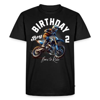 Motocross 2e anniversaire - T-shirt Premium bio Homme - noir - Devant - Nico (187cm)