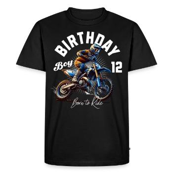 12e anniversaire de motocross - T-shirt Premium bio Homme - noir - Devant - Nico (187cm)