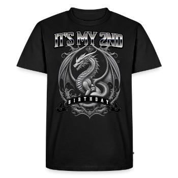 Dragon 2ème anniversaire Dragon - T-shirt Premium bio Homme - noir - Devant - Nico (187cm)