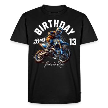 13e anniversaire de motocross - T-shirt Premium bio Homme - noir - Devant - Nico (187cm)