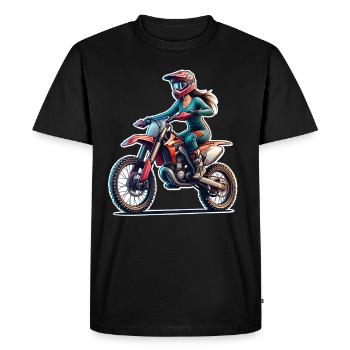 Motocross Femmes Filles Fille - T-shirt Premium bio Homme - noir - Devant - Nico (187cm)