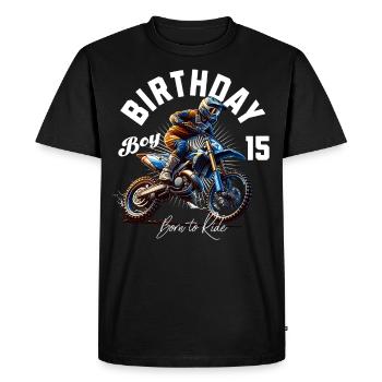 15e anniversaire de motocross - T-shirt Premium bio Homme - noir - Devant - Nico (187cm)