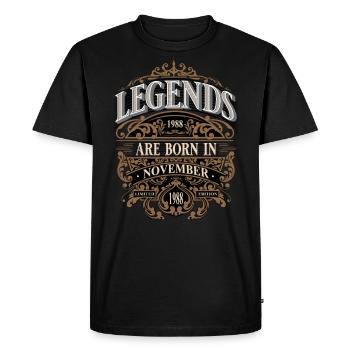 1988 Novembre Naissance Année de naissance - T-shirt Premium bio Homme - noir - Devant - Nico (187cm)