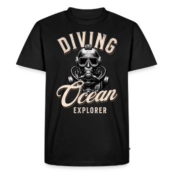 Plongeur Ocean Explorer - T-shirt Premium bio Homme - noir - Devant - Nico (187cm)