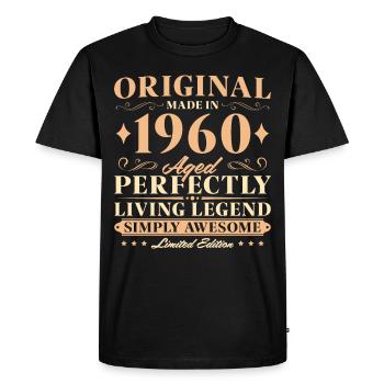 Original 1960 Jahrgang 65 Geburtstag - Männer Premium Bio T-Shirt - Schwarz - Vorne - Nico (187cm)