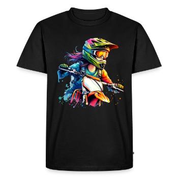 Motocross Femmes Filles Fille - T-shirt Premium bio Homme - noir - Devant - Nico (187cm)
