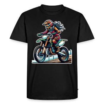 Motocross Femmes Filles Fille - T-shirt Premium bio Homme - noir - Devant - Nico (187cm)