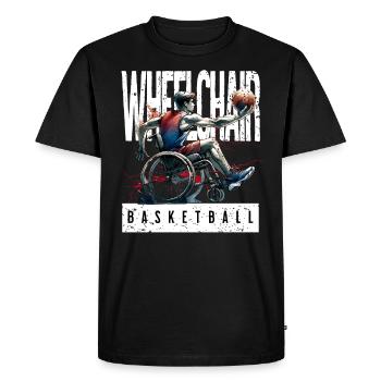 Basketball en fauteuil roulant Basketball en fauteuil roulant - T-shirt Premium bio Homme - noir - Devant - Nico (187cm)