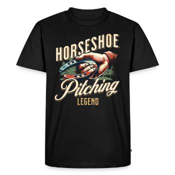 Lancer de fer à cheval Lancer de fer à cheval - T-shirt Premium bio Homme - noir - Devant - Nico (187cm)