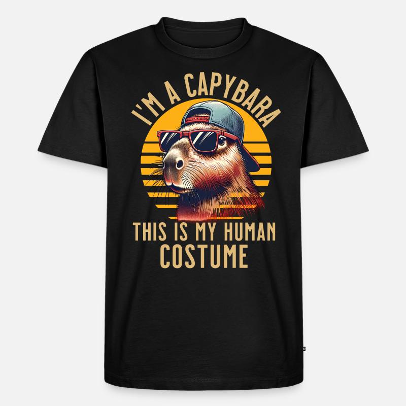 Capybara Kostüm - Männer Premium Bio T-Shirt - Schwarz