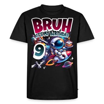 Astronaut 9th Birthday Space - Men's Premium Organic T-Shirt - black - Front - Nico (187cm)
