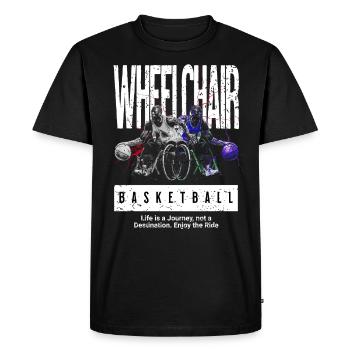 Basketball en fauteuil roulant Basketball en fauteuil roulant - T-shirt Premium bio Homme - noir - Devant - Nico (187cm)
