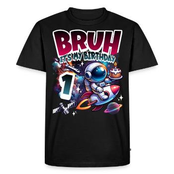 Astronaut 1st Birthday Space - Men's Premium Organic T-Shirt - black - Front - Nico (187cm)