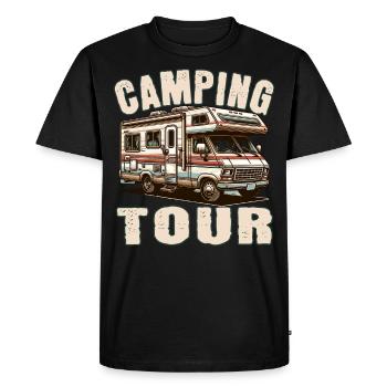 Camping - Men's Premium Organic T-Shirt - black - Front - Nico (187cm)