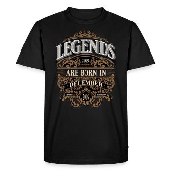 2009 Décembre Né Anniversaire Année de naissance - T-shirt Premium bio Homme - noir - Devant - Nico (187cm)