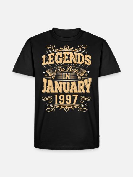 January 1997 Birthday Legend - Men's Premium Organic T-Shirt - black