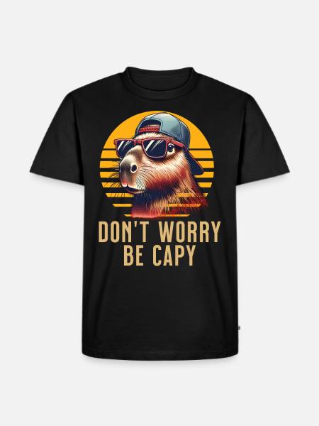 Capybara - Männer Premium Bio T-Shirt - Schwarz