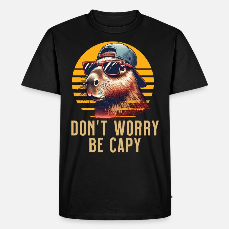 Capybara - Männer Premium Bio T-Shirt - Schwarz