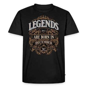 2012 Décembre Naissance Anniversaire Année de naissance - T-shirt Premium bio Homme - noir - Devant - Nico (187cm)