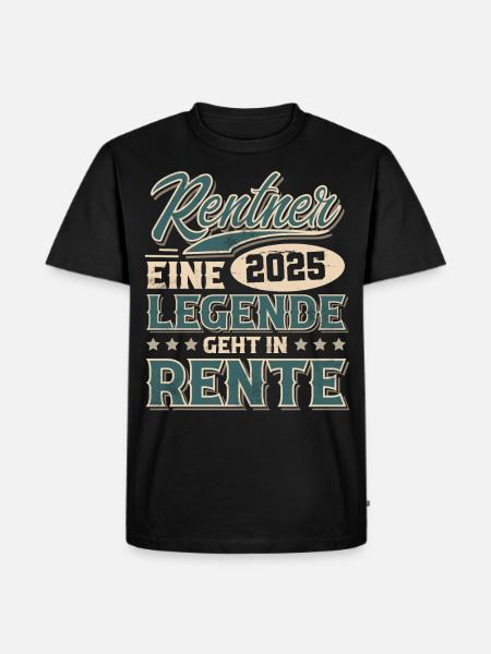 Rentner 2025 - Männer Premium Bio T-Shirt - Schwarz