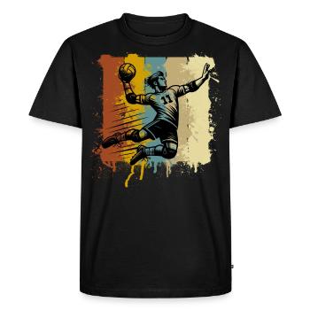 Handball Joueurs de handball - T-shirt Premium bio Homme - noir - Devant - Nico (187cm)