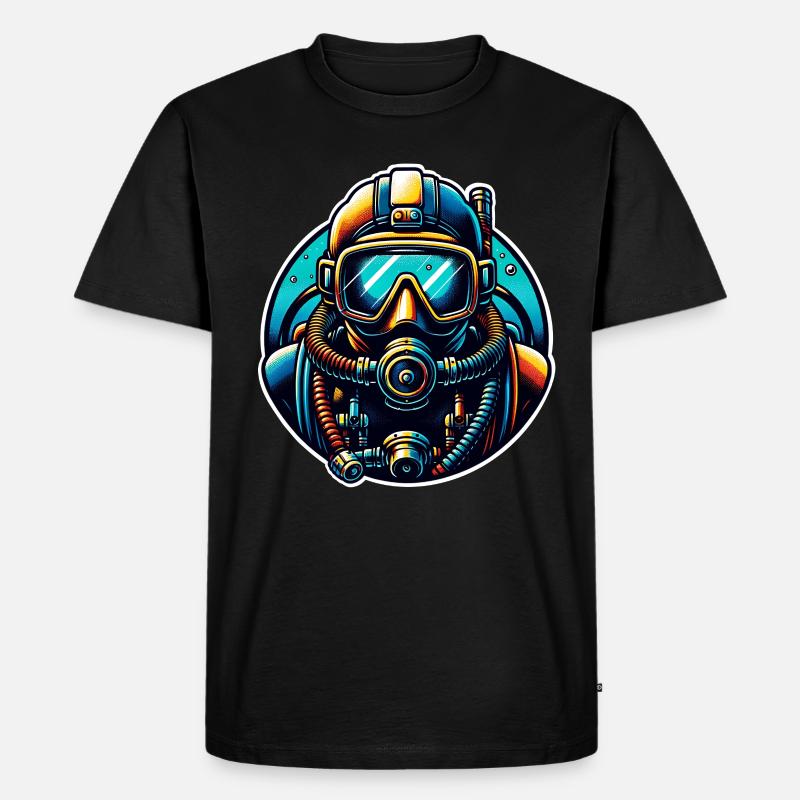 Tauchen Taucher - Männer Premium Bio T-Shirt - Schwarz