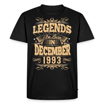 Légende de l’anniversaire de décembre 1993 - T-shirt Premium bio Homme - noir - Devant - Nico (187cm)