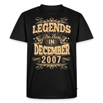 Légende de l’anniversaire de décembre 2007 - T-shirt Premium bio Homme - noir - Devant - Nico (187cm)