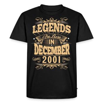 Légende de l’anniversaire de décembre 2001 - T-shirt Premium bio Homme - noir - Devant - Nico (187cm)
