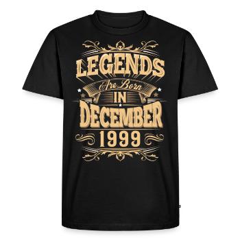Légende de l’anniversaire de décembre 1999 - T-shirt Premium bio Homme - noir - Devant - Nico (187cm)