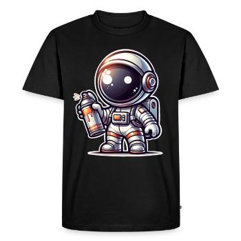 Graffiti Sprayer Astronaut - Men's Premium Organic T-Shirt - black - Front - Nico (187cm)