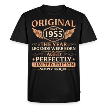 Original seit 1955 Jahrgang Geburtstag - Männer Premium Bio T-Shirt - Schwarz - Vorne - Nico (187cm)