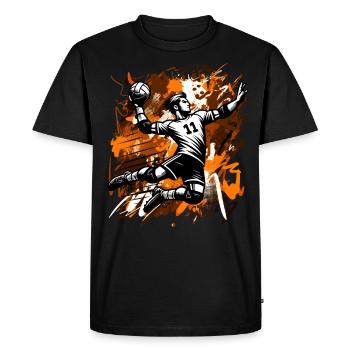 Handball - T-shirt Premium bio Homme - noir - Devant - Nico (187cm)