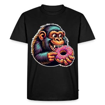 Neanderthal Donut - Men's Premium Organic T-Shirt - black - Front - Nico (187cm)
