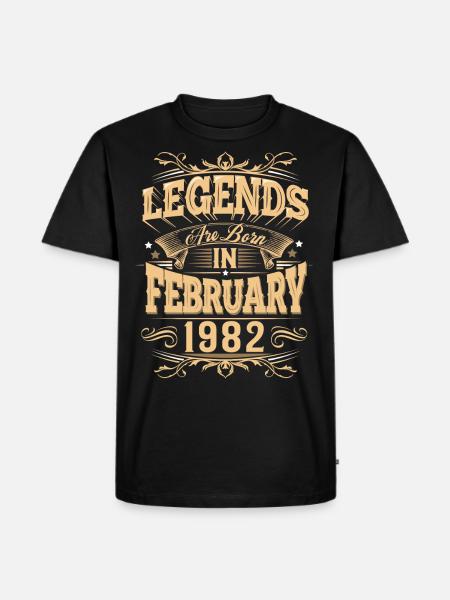 February 1982 Birthday Legend - Men's Premium Organic T-Shirt - black