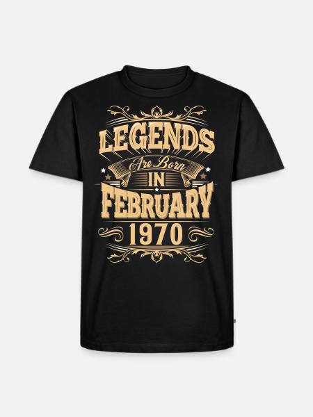 February 1970's Birthday Legend - Men's Premium Organic T-Shirt - black