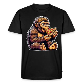 Neanderthal pizza - Men's Premium Organic T-Shirt - black - Front - Nico (187cm)