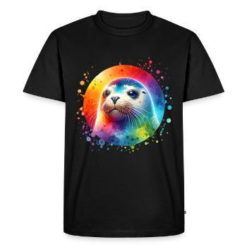 Sceau d’étanchéité - T-shirt Premium bio Homme - noir - Devant - Nico (187cm)
