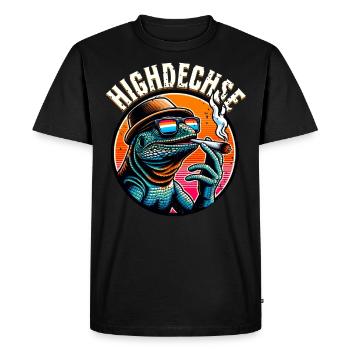 Weed Kiffen Highdechse - Men's Premium Organic T-Shirt - black - Front - Nico (187cm)