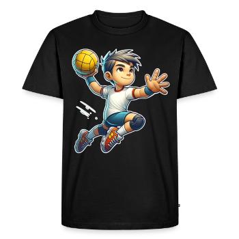 Handball Joueurs de handball - T-shirt Premium bio Homme - noir - Devant - Nico (187cm)