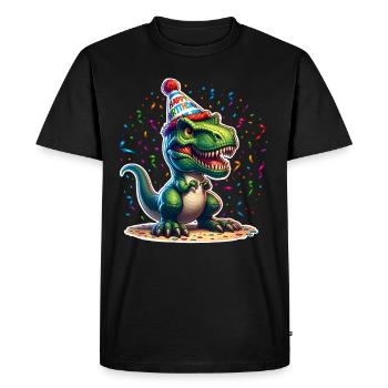 Dinosaure Anniversaire Dino T Rex - T-shirt Premium bio Homme - noir - Devant - Nico (187cm)