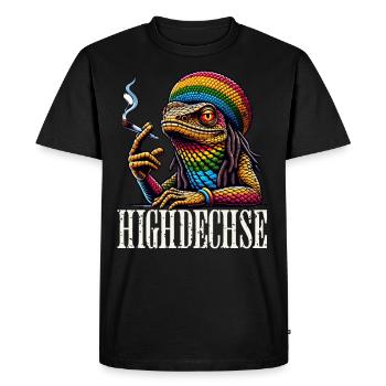 Haut lézard - T-shirt Premium bio Homme - noir - Devant - Nico (187cm)