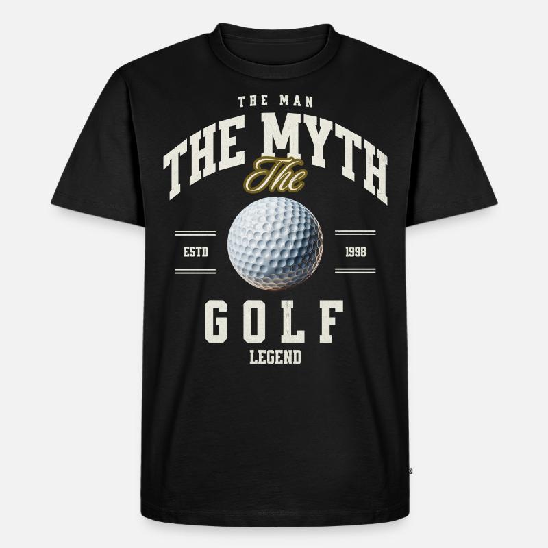 Golf - Männer Premium Bio T-Shirt - Schwarz
