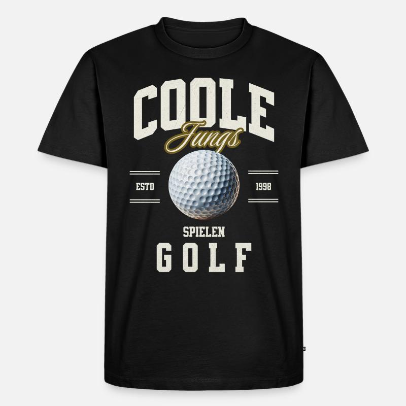 Golf - Männer Premium Bio T-Shirt - Schwarz